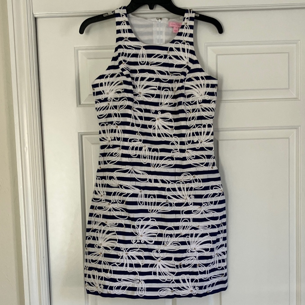 Lilly Pulitzer Navy and White Striped Dress